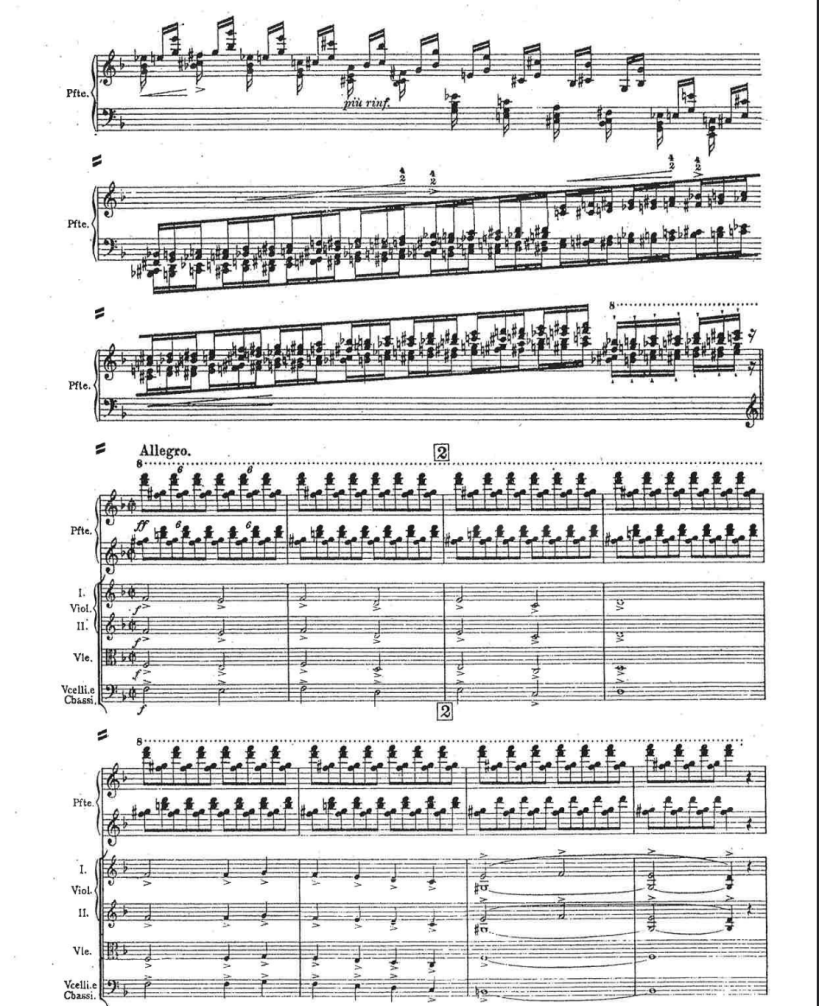 The sheet music for Franz Liszt's "Totentanz."