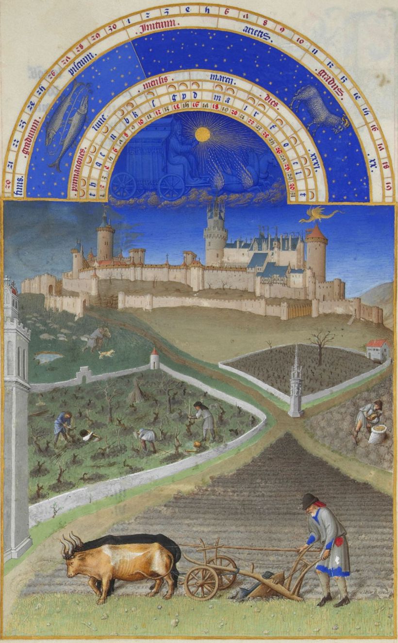 The month of March from the Très Riches Heures. via Wikimedia Commons. Public Domain.